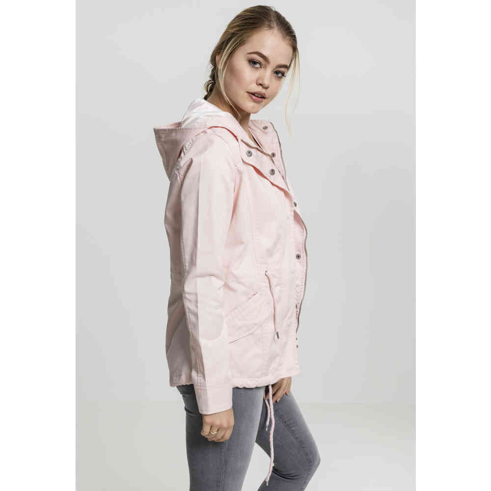 Urban Classics Urban Classics Parka jas Basic Cotton Roze Urban Classics Urban Classics Parka jas Basic Cotton Roze